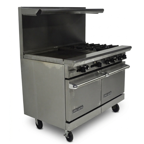 Used American Range AR-24G-4B 48" 4-Burner 24" Griddle Gas Range w/ 2 Space-Saver Ovens