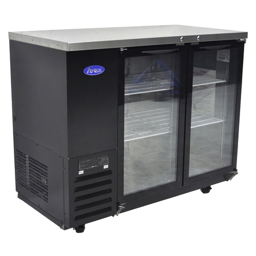 Pre-Owned Atosa SBB48GGR 48" Shallow Depth 2 Glass Door Back Bar Cooler Refrigerator