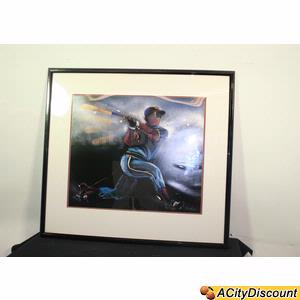 Used 39" Restaurant Office Hanging Decorative BaseBall Picture