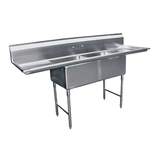 GSW USA SE18182D24 84.25" 18-Gauge Stainless Steel Two Compartment Sink