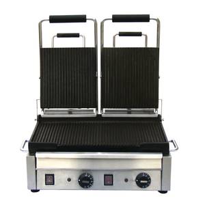Double Panini Sandwich Grill 10"x18" Ribbed Top & Bottom