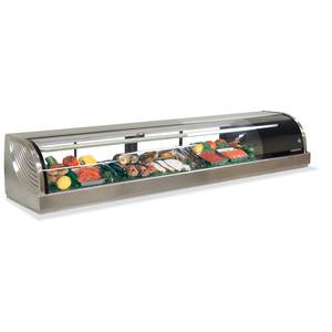 Hoshizaki HNC-210BA 82" Refrigerated Sushi Glass Case Stainless Counter Top