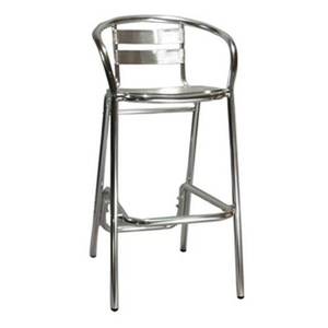 H&D Commercial Seating 7015 Outdoor All Aluminum Counter Bar Stool w/ Chrome Finish