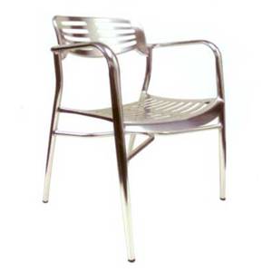 AAA Furniture 319 Silver Aluminum Indoor Outdoor Restaurant Chair
