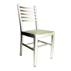 AAA Furniture 805A Brushed Aluminum Restaurant Patio Chair w/ Ladder Back 