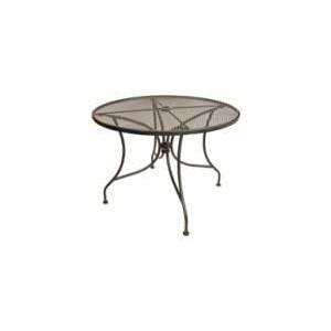 AAA Furniture MMT3925 39" Round Mesh Metal Patio Table Iron Rod Base Umbrella Hole