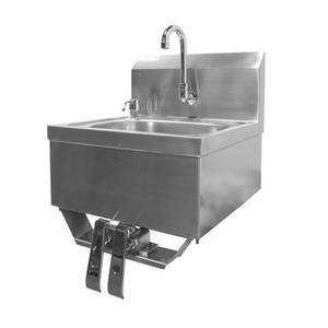 GSW USA HS-1615K Wall Mt Hand Sink 16"x15"x6" w/ Knee Valve & No Lead Faucet