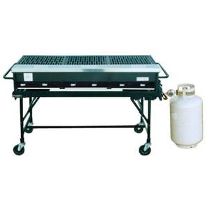 Big John Grills A3P PACKAGE 23x58 Portable LP Gas Grill Cast Iron Grates, Cylinder, Cart