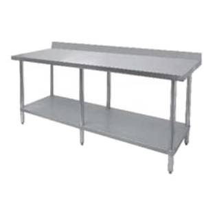 GSW USA WT-EB2484 84" x 24" Stainless Steel Work Table w/ 1.5" Backsplash