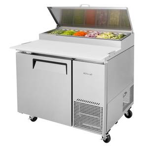 Turbo Air TPR-44SD-N Stainless 44" Pizza Prep Table 6 Pans 14 Cu.Ft 1 Door Cooler