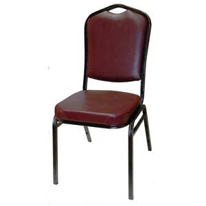 Atlanta Booth & Chair MC500 Black Metal Stackable Banquet Chair w/ Black or Red Vinyl