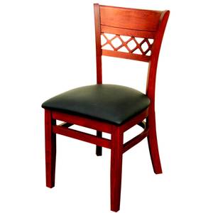 Atlanta Booth & Chair WC825 BL Venetian Wood Dining Chair w/ Black Vinyl Seat & Finish Opts