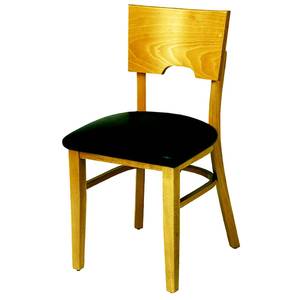 Atlanta Booth & Chair WC855 BL Niche Natural Wood Dining Chair w/ Black Vinyl Seat