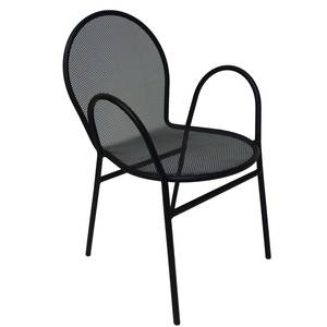 Atlanta Booth & Chair OM110 Black Mesh Outdoor Steel Restaurant Patio Dining Chair
