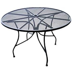 Atlanta Booth & Chair OMT48 48" Round Outdoor Restaurant Patio Table Mesh Steel 
