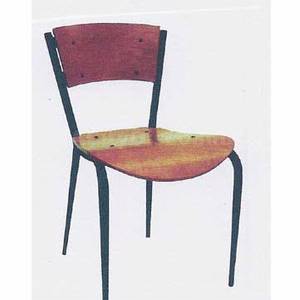 Atlanta Booth & Chair MS360A Black Textured Metal Dining Chair w/ Veneer Seat & Back