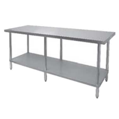 GSW USA WT-E3084 84" x 30" 16 Gauge Stainless Steel Work Table w/ Rolled Edge