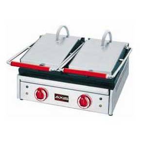 Axis AX-PD Double Panini Grill 19" x 11" Grooved Sandwich Press