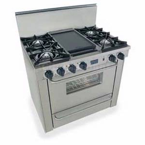 FiveStar T*N310-7BW 36" Residential 4 Open Burner Gas Range w Griddle Grill