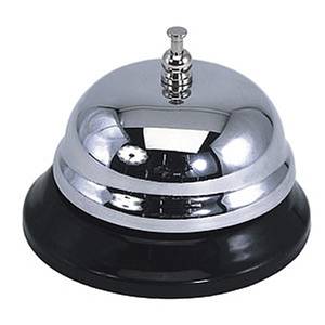 Update International TB-35 3-1/2in Black Base Chrome Plated Table Bell