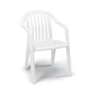 Grosfillex 16ea Miami Lowback Patio Stack Arm Chairs White