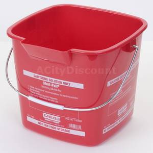 Carlisle 1182105 12ea 5 Quart Sanitizing Pail Bucket Red Plastic