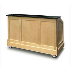 Food Warming Equipment ES-CB-6-BW 6ft Mobile Can & Bottle Bar Birch Wood Exterior w/ Ice Bin
