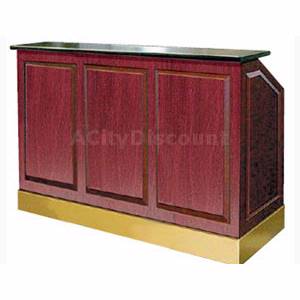 Food Warming Equipment PS-CB-6 6ft Mobile Can & Bottle Bar Cherry Laminate Ext w/ Ice Bin