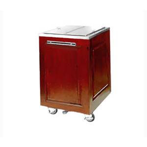 Food Warming Equipment AS-IC-200-MW Mobile Ice Bin Cart Insulated Mahogany Exterior