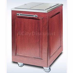 Food Warming Equipment PS-IC-200 Mobile Ice Bin Cart Insulated Cherry Laminate Exterior