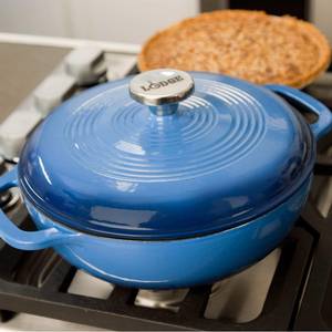 Lodge EC3D33 3 Quart Enamel Dutch Oven Blue 9" Diameter