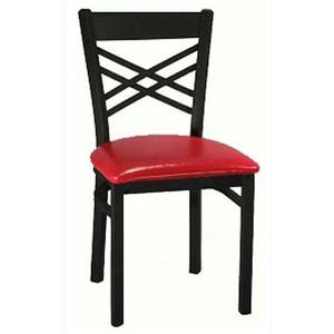 H&D Commercial Seating 6159 Black Metal Wrinkle Back Dining Chair with Vinyl Seat
