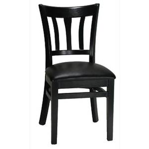 H&D Commercial Seating 8270 Wood Kellog Dining Chair Black Vinyl Seat & Finish Options