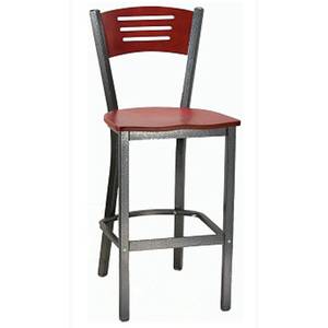 H&D Commercial Seating 6157B Metal Index Bar Stool with Finish & Veneer Seat & Back Opts