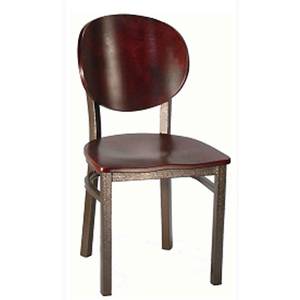 H&D Commercial Seating 6185 VENEER Copper Metal Chestnut Chair & Mahogany Veneer Seat Back