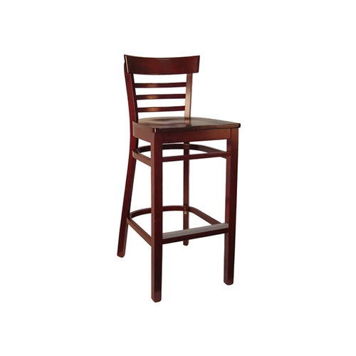 H&D Commercial Seating 8676B WOOD Wood Ladder Back Bar Stool w/ Wood Seat & Finish Options