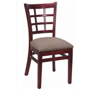 H&D Commercial Seating 8290 VINYL Wooden Window Back Chair w/ Black Vinyl Seat & Finish Option