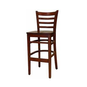 Atlanta Booth & Chair W102BS Wood Ladder Back Bar Stool with Wood Seat & Finish Options