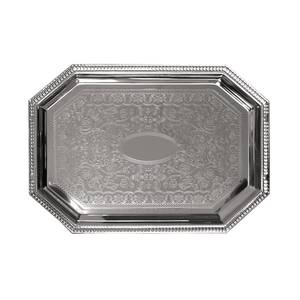 Update International CT-2014C Chrome Serving Tray Octagonal 20in x 14in