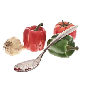 Browne Foodservice 573181 Eclipse 10" Ergonomic Stainless Steel Slotted Serving Spoon