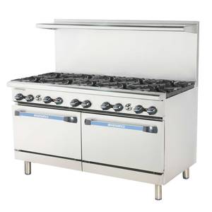 Radiance TAR-10 60" Restaurant Gas Range w/ 10 Burners and 2 Ovens