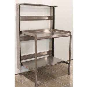 Prairie View Industries RTW246036 36" Retractable Stainless Prep Station Table with Undershelf