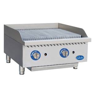Globe GCB24G-SR 24" Counter-Top Gas Char-broiler - Radiant - Stainless