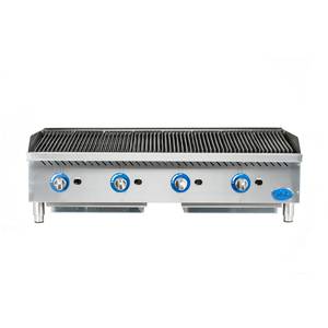 Globe GCB48G-CR 48" Counter-Top Natural Gas Charbroiler Cast Iron Radiant