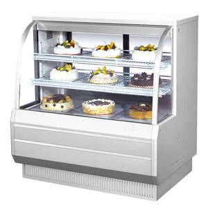 Turbo Air TCGB-48-W(B)-N 48.5in Refrigerated Bakery Display Case Cooler Curved Glass