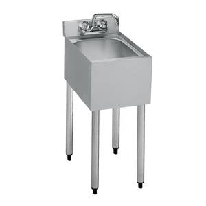 Krowne Metal 18-1C 18.5"D Underbar Hand Sink 10" x 12" x 7" Bowl 1 Compartment