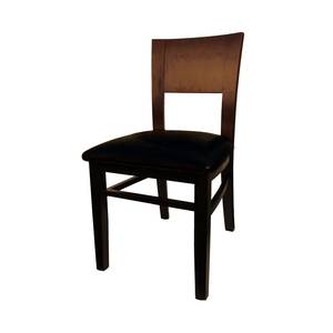 H&D Commercial Seating 8294 D44 Wood Restaurant Chair w/ Brown Finish & Black Vinyl Seat