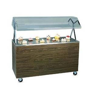 Vollrath R38950 46" Walnut Portable Refrigerated Food Station w/ Solid Base