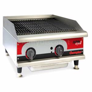 APW Wyott GCRB-18H Champion 18" Countertop Char Rock Charbroiler Natural Gas