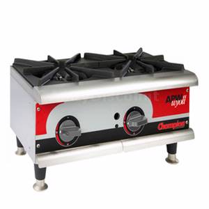 APW Wyott GHPW-2H Champion 24" Manual Hot Plate Natural Gas w/ 2 Burners